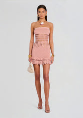 Vali Crochet Pearl Embellished Dress