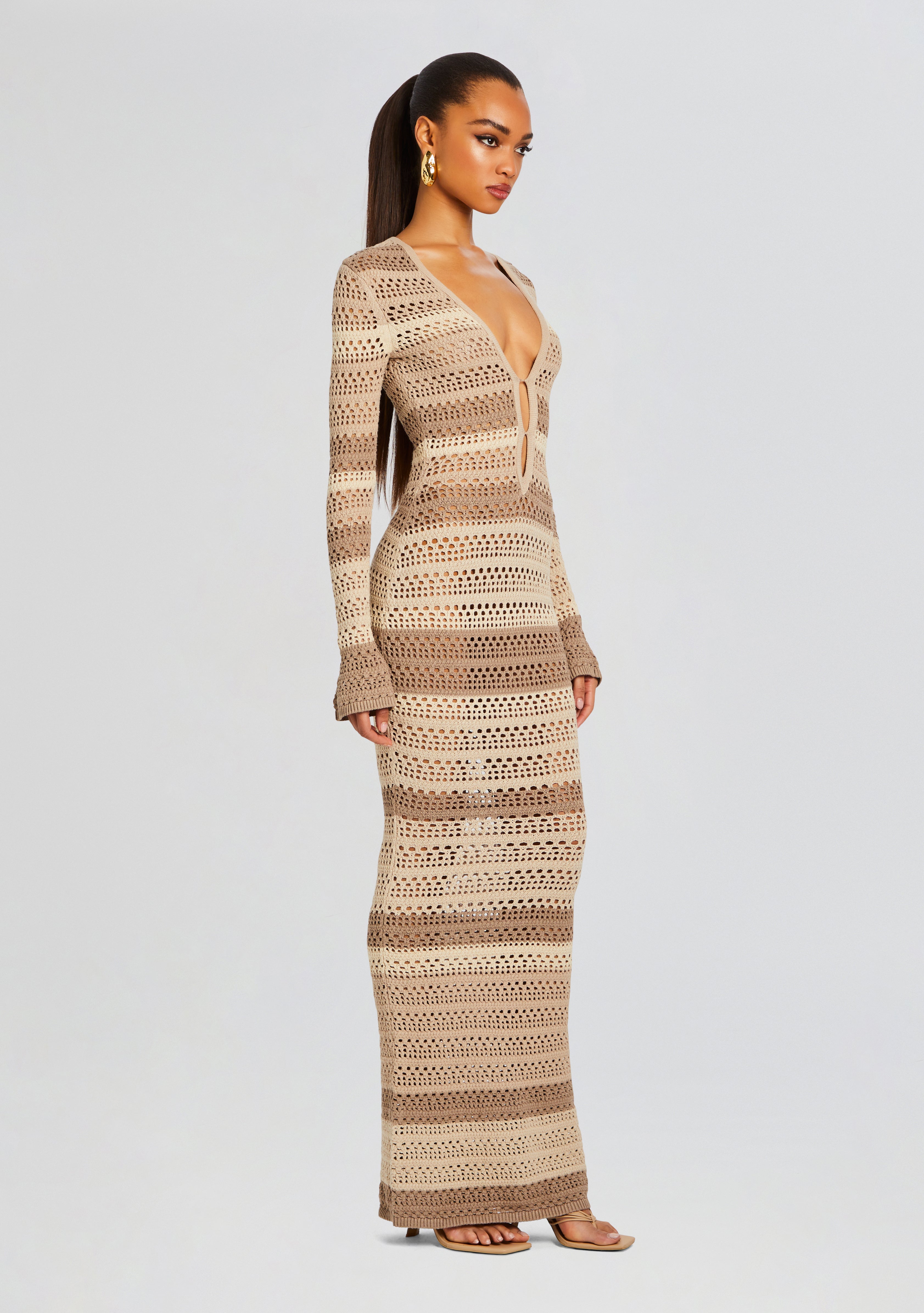 Lilith Knit Crochet Maxi Dress