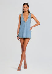 Stevie Embellished Denim Dress
